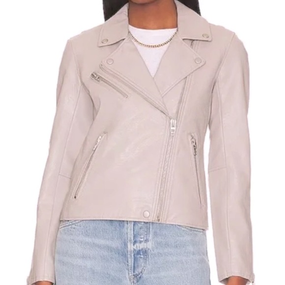 Blank NYC Vegan Leather Moto Jacket in Gray - Picture 1 of 4